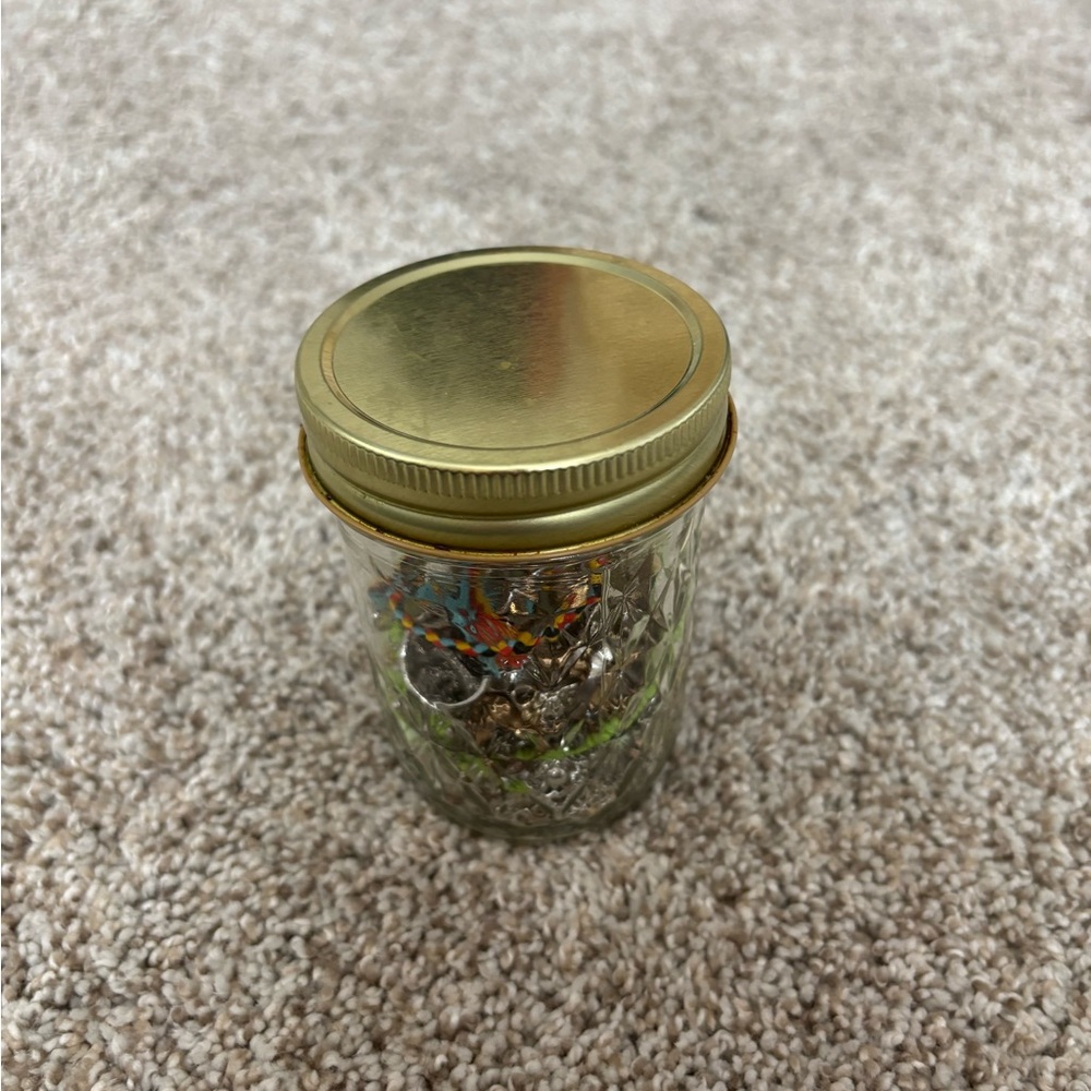 Glass Jar with Gold Lid